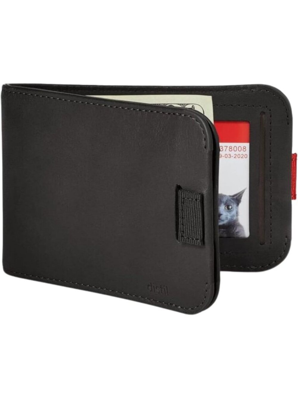Slim RFID Leather Bifold Wallet with ID Window - Stylish Black Design for Men